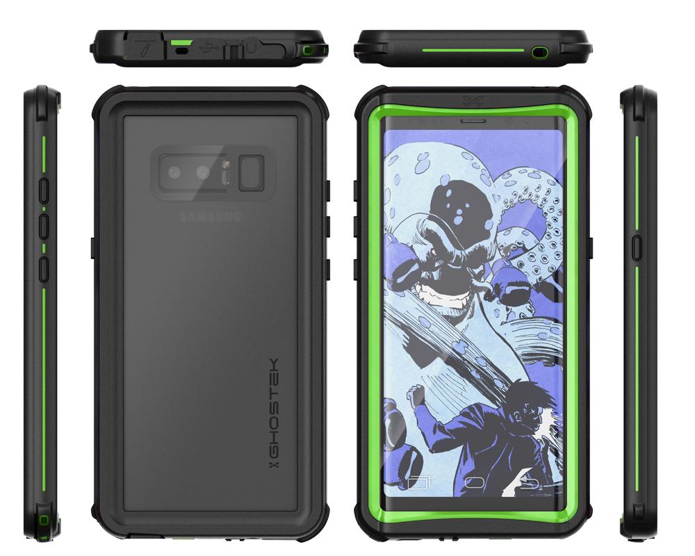 Galaxy Note 8, Ghostek Nautical Series Waterproof Case for Samsung Galaxy Note 8 Heavy Duty | Green - PunkCase NZ
