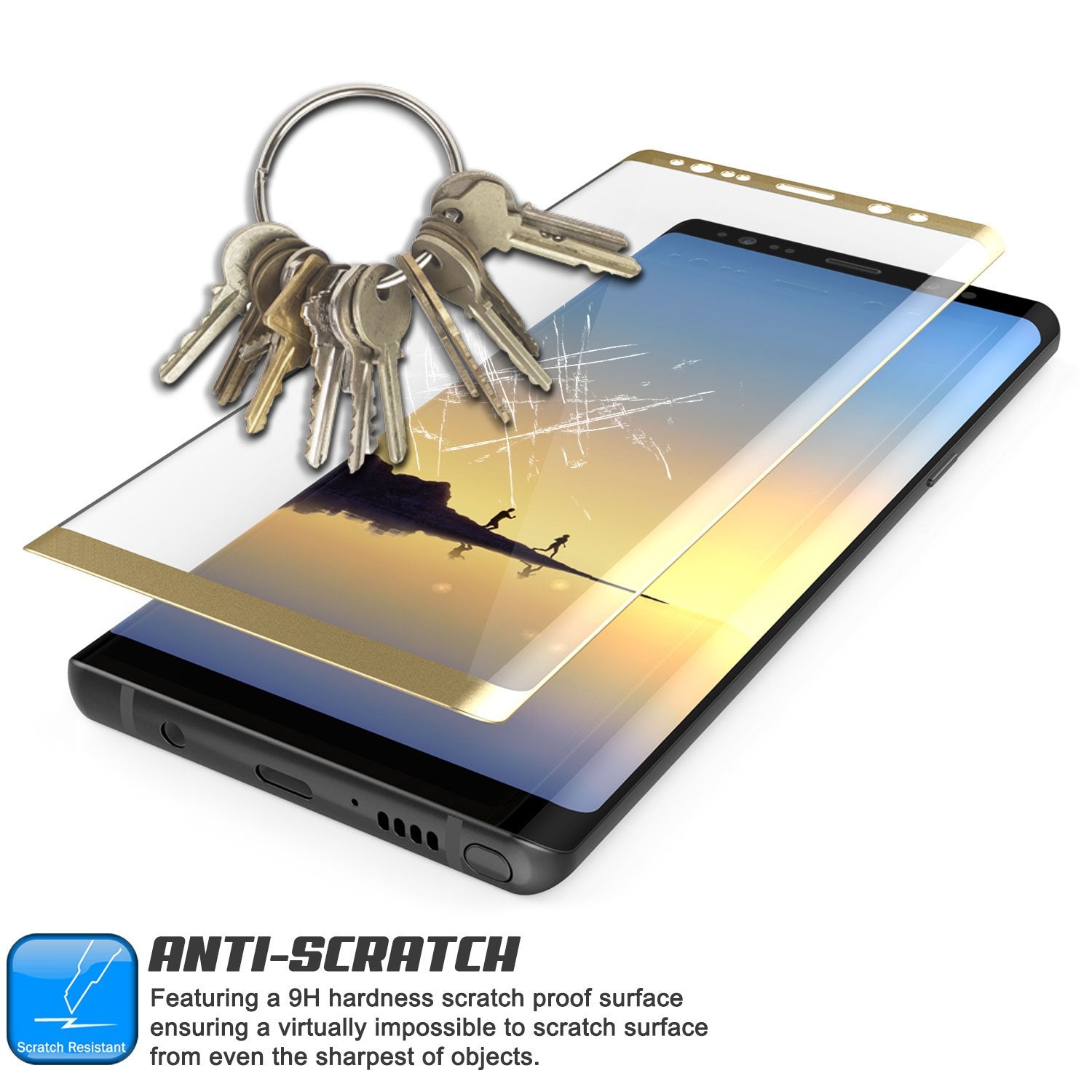 Galaxy Note 9 Gold Punkcase Glass SHIELD Tempered Glass Screen Protector 0.33mm Thick 9H Glass - PunkCase NZ