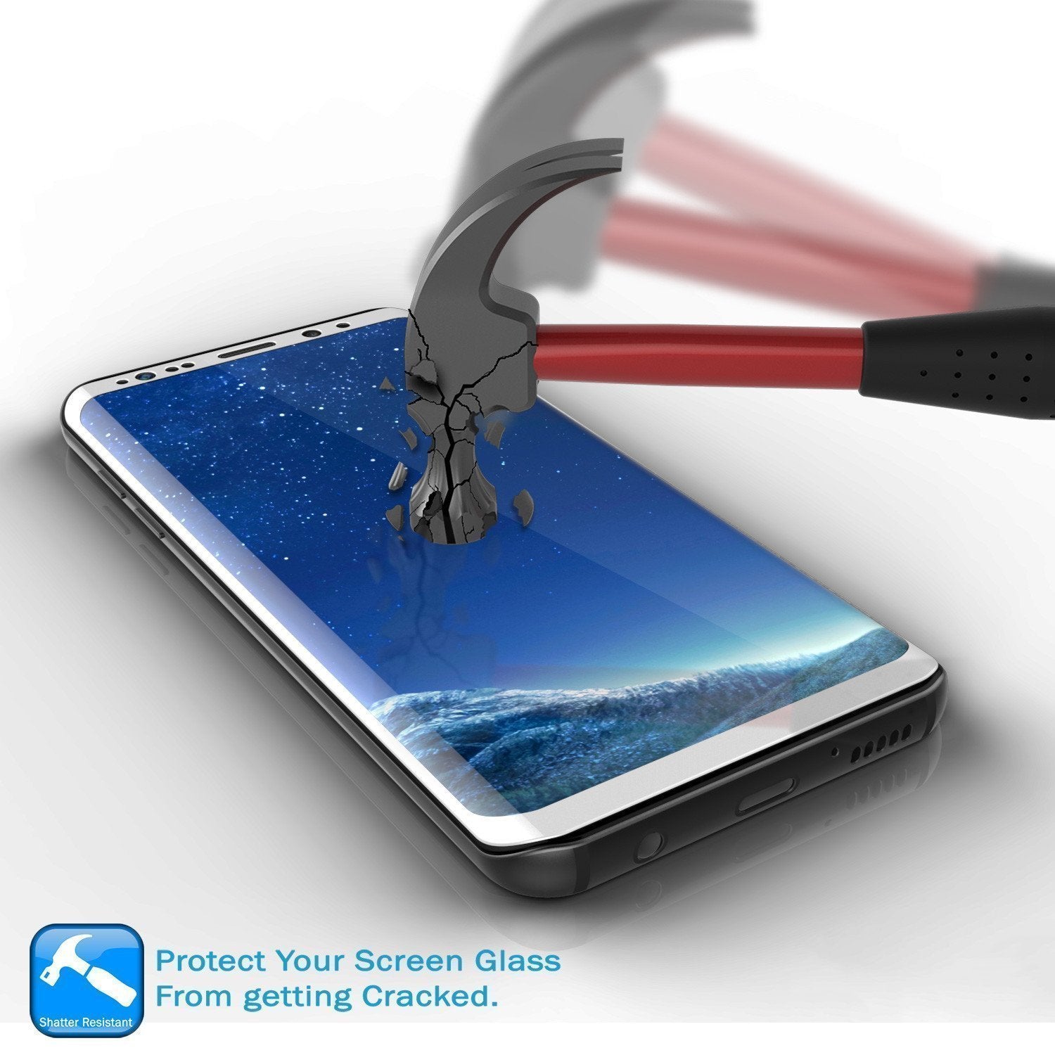 Galaxy S21  White Punkcase Glass SHIELD Tempered Glass Screen Protector 0.33mm Thick 9H Glass