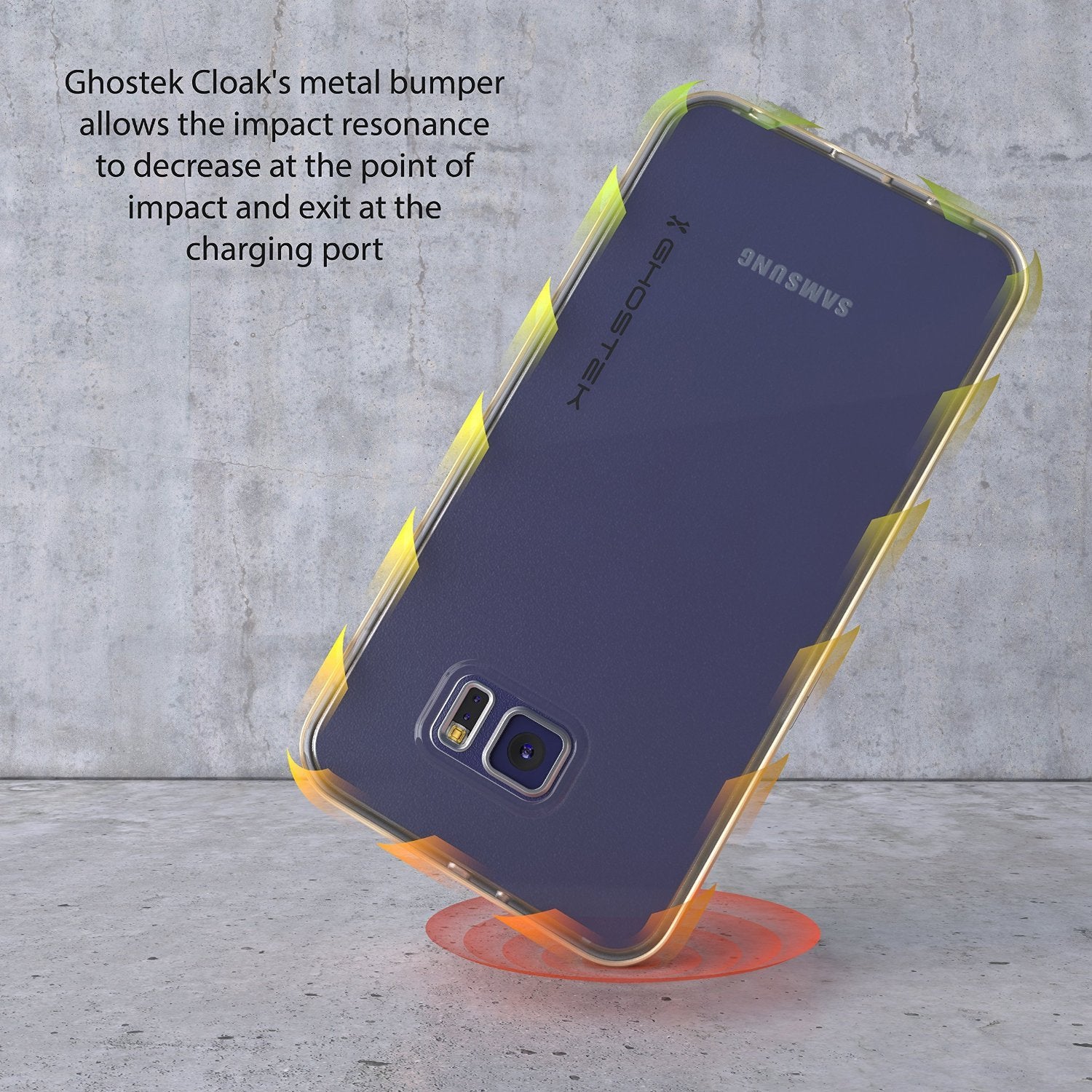 Galaxy S6 Case, Ghostek Cloak Series Gold  Slim Premium Protective Hybrid Impact Glass Armor - PunkCase NZ