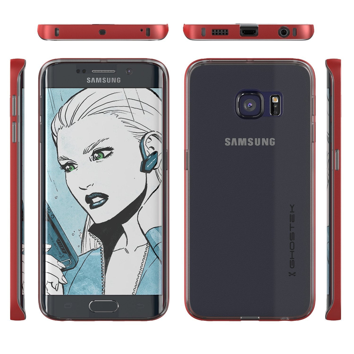 Galaxy S6 Edge+ Plus Case, Ghostek Red Cloak Series Slim Hybrid Impact Armor | Lifetime Warranty - PunkCase NZ