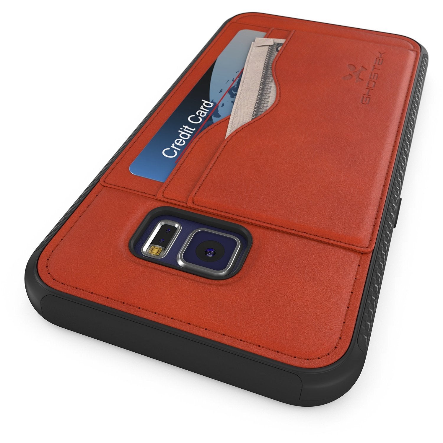 Galaxy S6 Wallet Case, Ghostek Stash Brown Wallet Case w/ Tempered Glass | Lifetime Warranty - PunkCase NZ