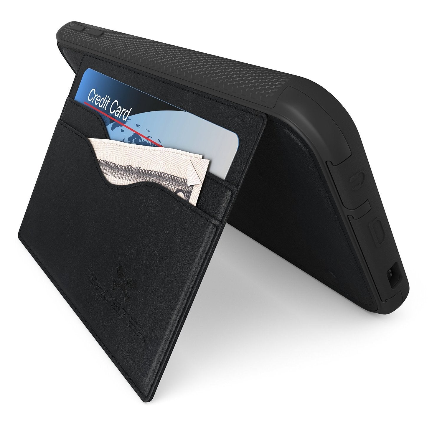 Galaxy S6 Wallet Case, Ghostek Stash Black Wallet Case w/ Tempered Glass | Lifetime Warranty - PunkCase NZ