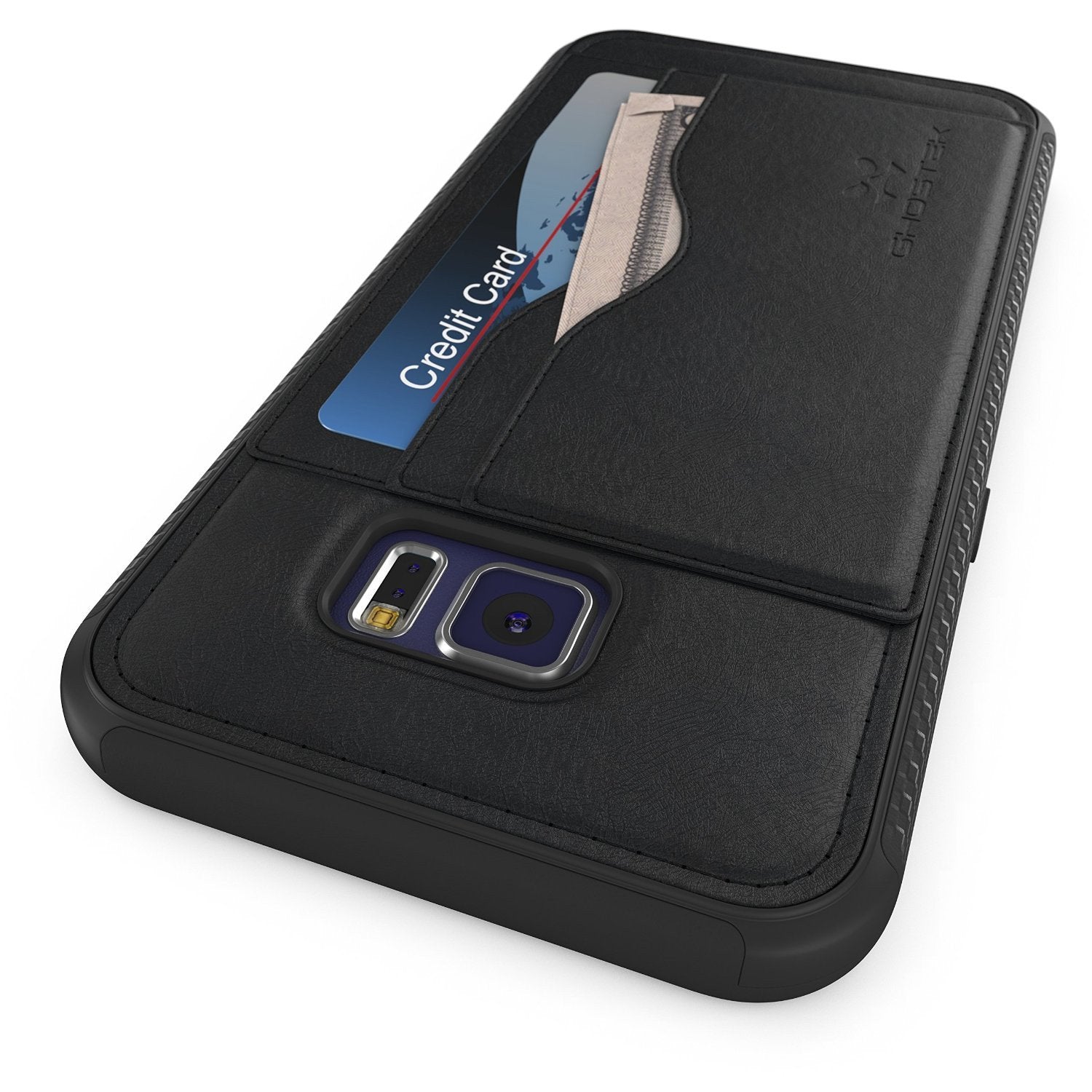 Galaxy S6 Wallet Case, Ghostek Stash Black Wallet Case w/ Tempered Glass | Lifetime Warranty - PunkCase NZ