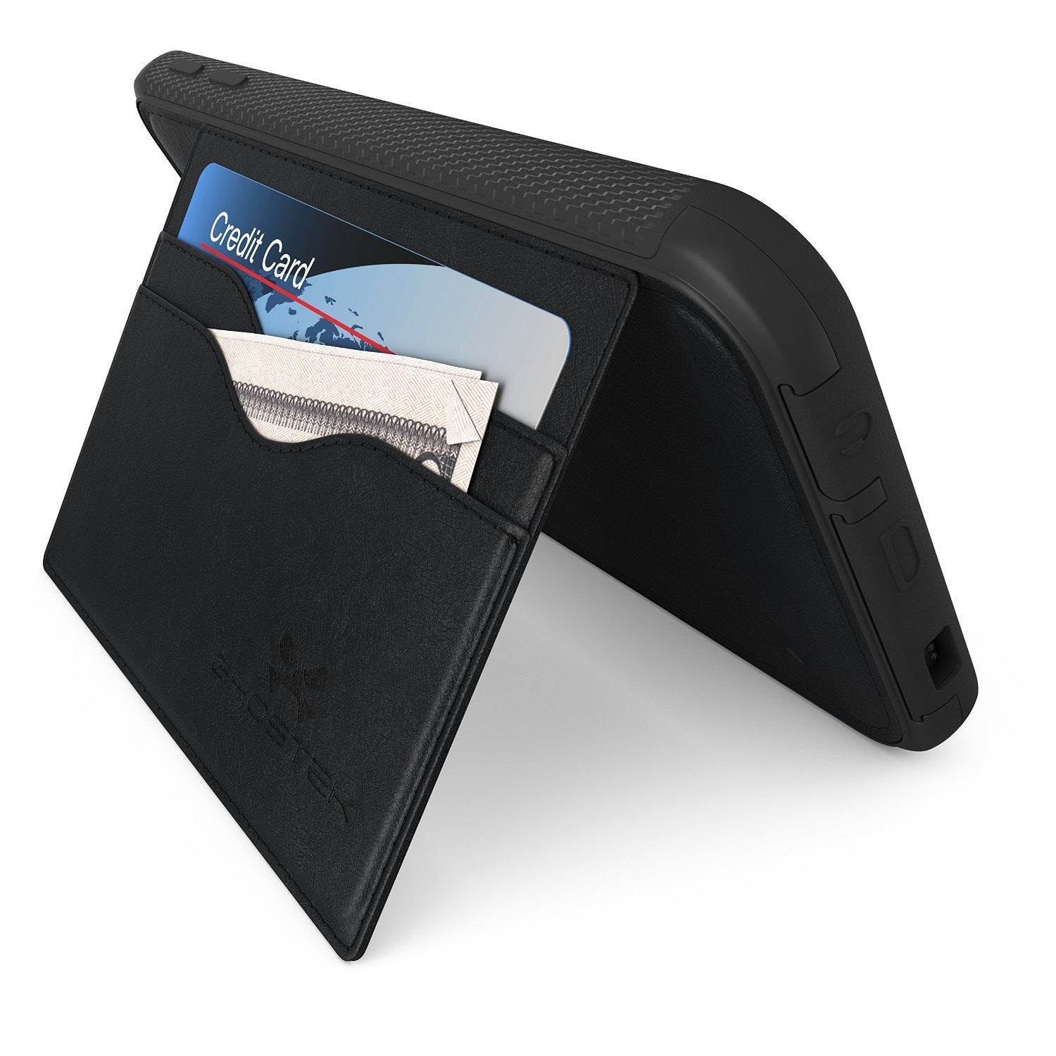 Galaxy S6 Wallet Case, Ghostek Stash Dark Brown Wallet Case w/ Tempered Glass | Lifetime Warranty - PunkCase NZ