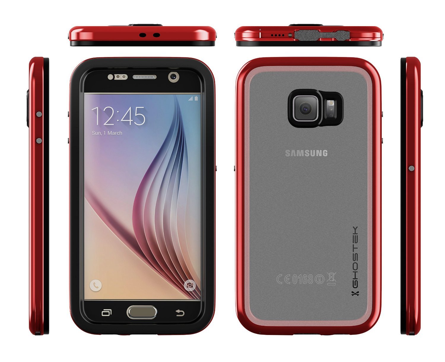 Galaxy S6 Waterproof Case, Ghostek Atomic 2.0 Red  Water/Shock/Dirt/Snow Proof | Lifetime Warranty - PunkCase NZ