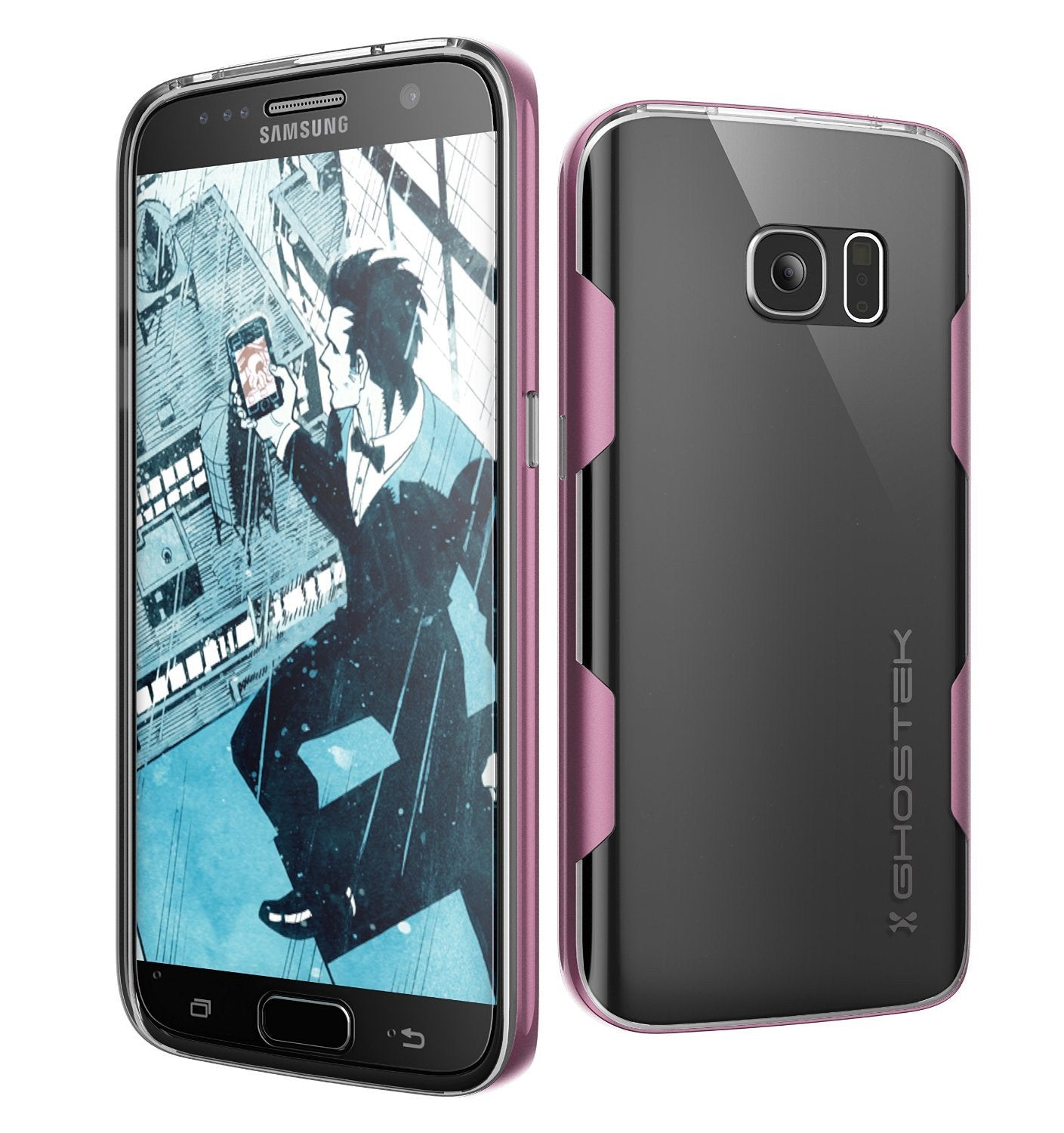 Galaxy S7 Case, Ghostek Cloak Series Pink  Slim Premium Protective Hybrid Impact Glass Armor - PunkCase NZ