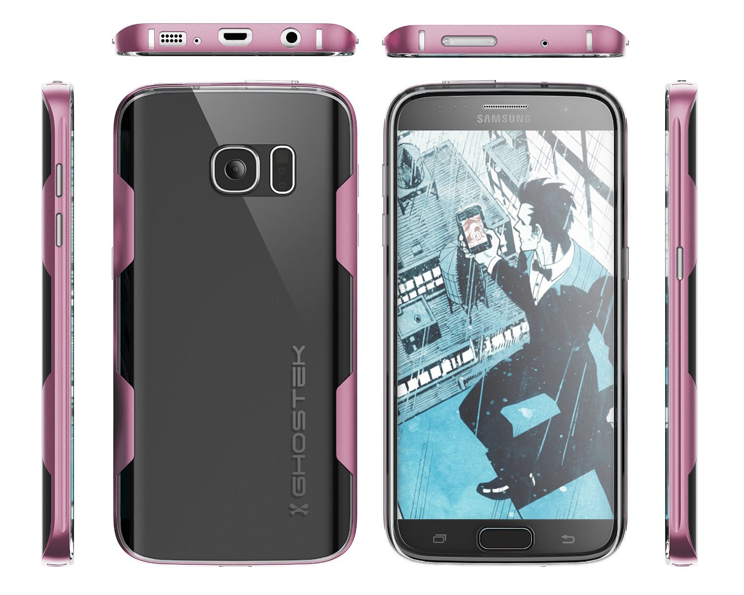 Galaxy S7 Case, Ghostek Cloak Series Pink  Slim Premium Protective Hybrid Impact Glass Armor - PunkCase NZ