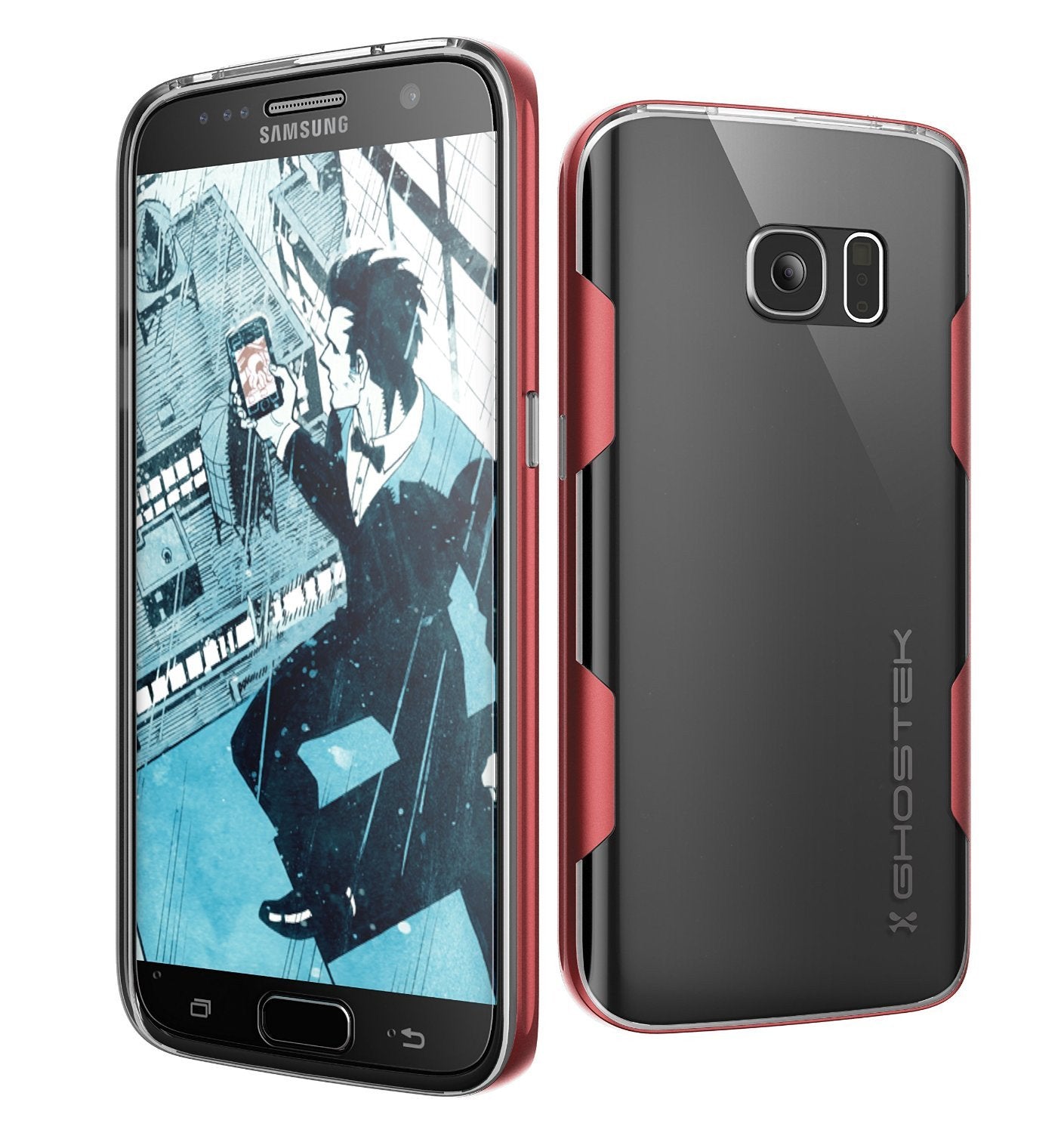 Galaxy S7 Case, Ghostek Cloak Series Red  Slim Premium Protective Hybrid Impact Glass Armor - PunkCase NZ