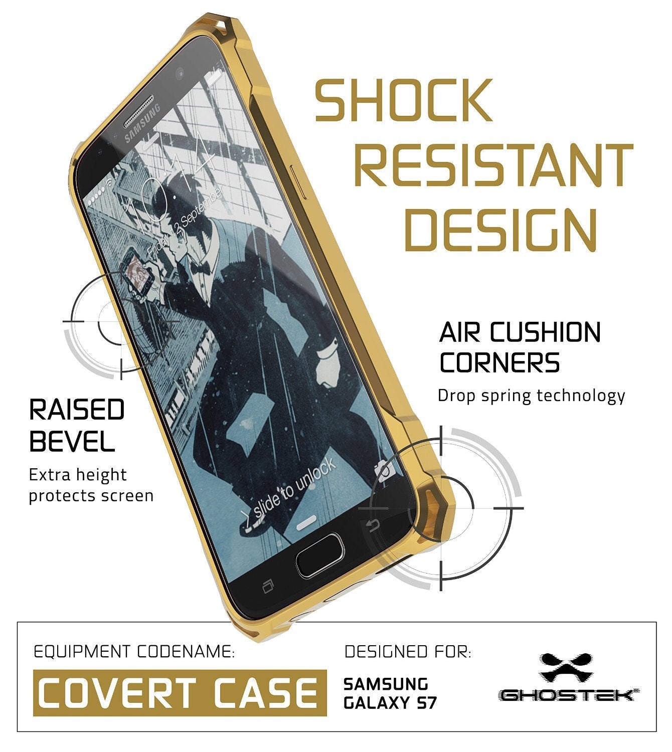 Galaxy S7 Case, Ghostek® Covert Gold Series Premium Impact Cover | Lifetime Warranty Exchange - PunkCase NZ