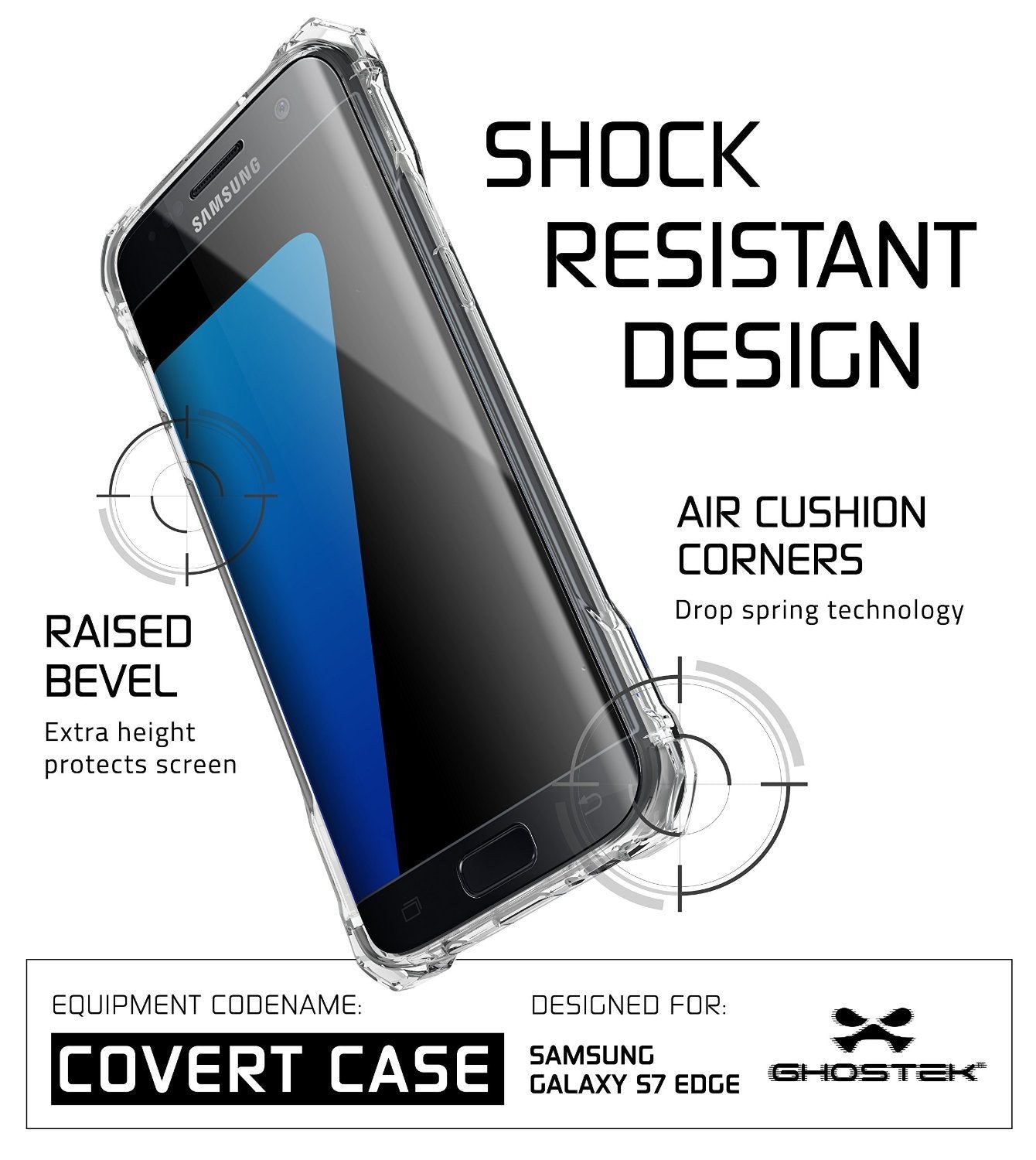 S7 Edge Case, Ghostek® Covert Clear Premium Impact Cover w/ Screen Protector | Lifetime Warranty - PunkCase NZ