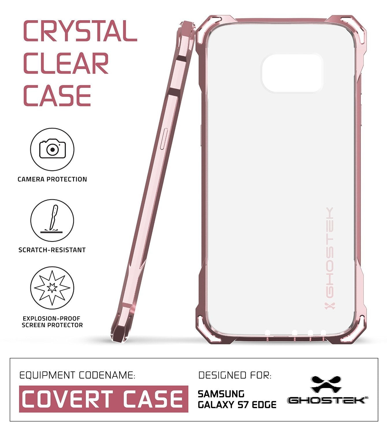 S7 Edge Case, Ghostek® Covert Peach Series Premium Impact Cover | Lifetime Warranty Exchange - PunkCase NZ