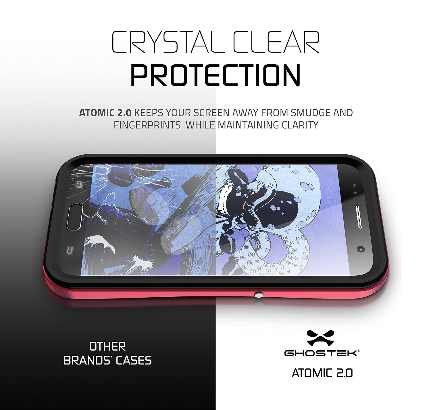 Galaxy S7 Waterproof Case, Ghostek Atomic 2.0 Red  Water/Shock/Dirt/Snow Proof | Lifetime Warranty - PunkCase NZ