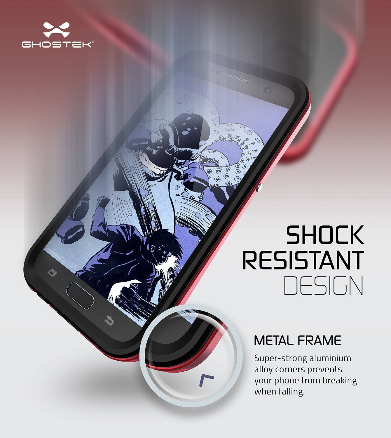 Galaxy S7 Waterproof Case, Ghostek Atomic 2.0 Red  Water/Shock/Dirt/Snow Proof | Lifetime Warranty - PunkCase NZ