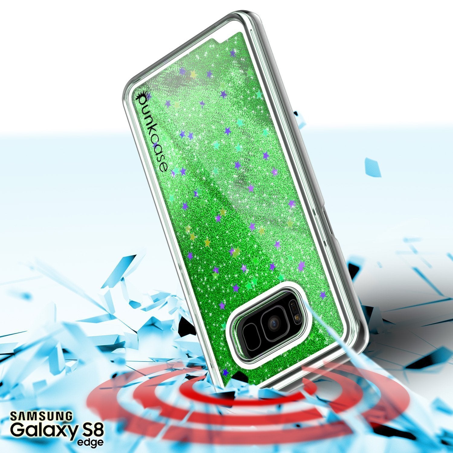 Galaxy S8 Case, Punkcase [Liquid Series] Protective Dual Layer Floating Glitter Cover with lots of Bling & Sparkle + PunkShield Screen Protector for Samsung S8 [Green]﻿ - PunkCase NZ