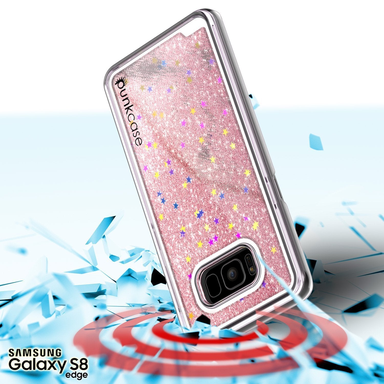 Galaxy S8 Case, Punkcase [Liquid Series] Protective Dual Layer Floating Glitter Cover with lots of Bling & Sparkle + PunkShield Screen Protector for Samsung S8 [Rose Gold] - PunkCase NZ