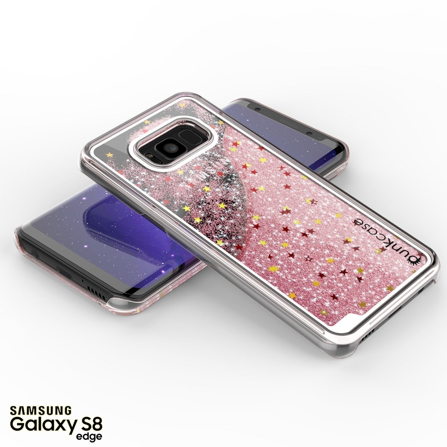 Galaxy S8 Case, Punkcase [Liquid Series] Protective Dual Layer Floating Glitter Cover with lots of Bling & Sparkle + PunkShield Screen Protector for Samsung S8 [Rose Gold] - PunkCase NZ