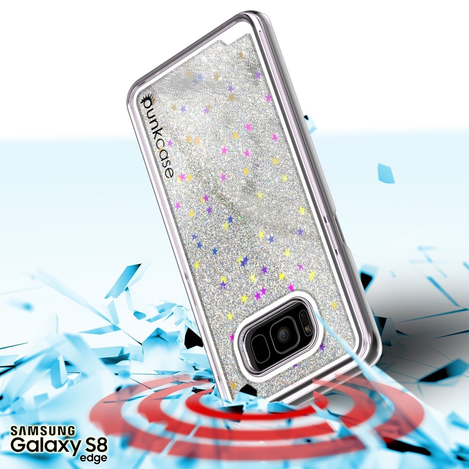 Galaxy S8 Case, Punkcase [Liquid Series] Protective Dual Layer Floating Glitter Cover with lots of Bling & Sparkle + PunkShield Screen Protector for Samsung S8 [Silver] - PunkCase NZ
