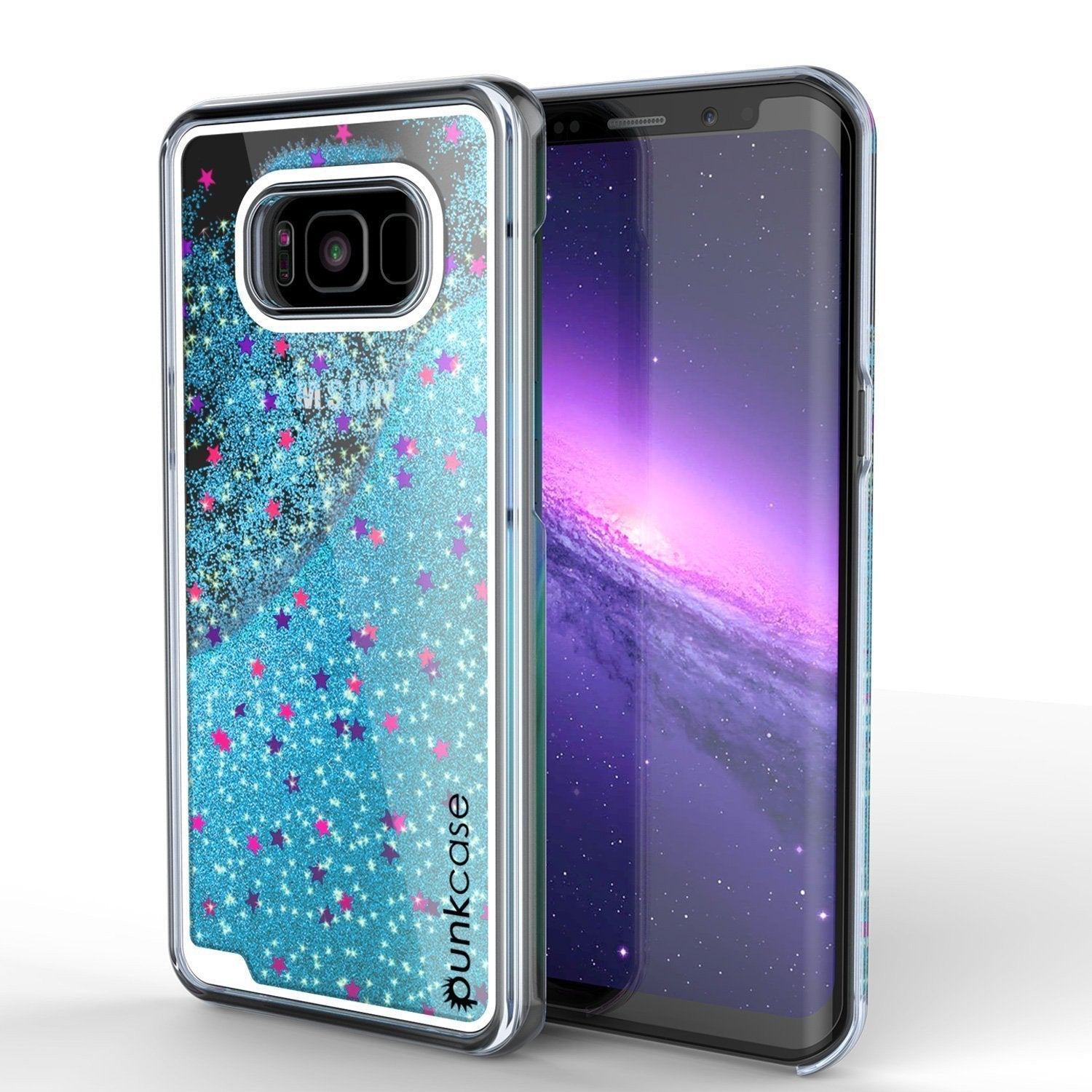 Galaxy S8 Case, Punkcase [Liquid Series] Protective Dual Layer Floating Glitter Cover with lots of Bling & Sparkle + PunkShield Screen Protector for Samsung S8 [Teal]