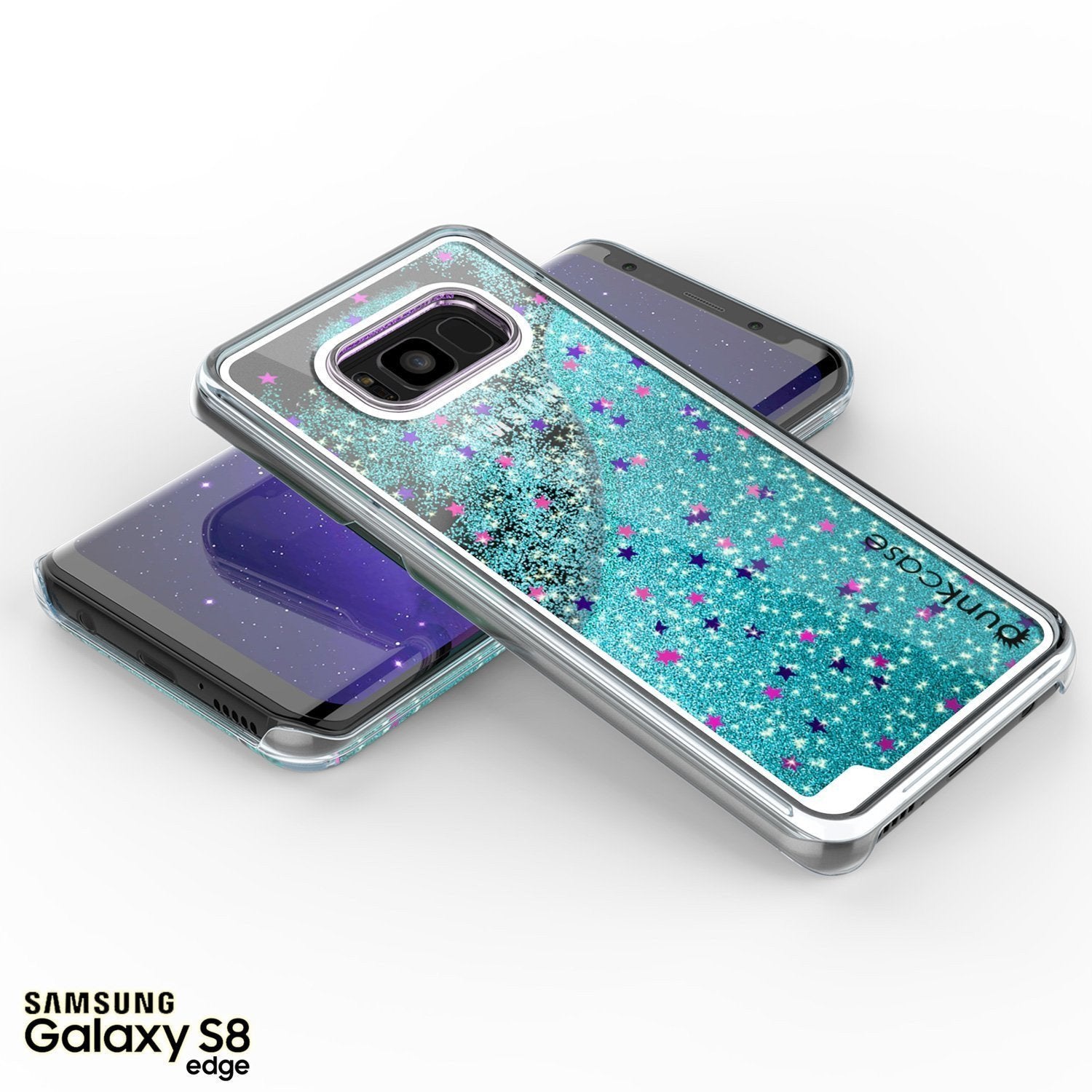 Galaxy S8 Case, Punkcase [Liquid Series] Protective Dual Layer Floating Glitter Cover with lots of Bling & Sparkle + PunkShield Screen Protector for Samsung S8 [Teal] - PunkCase NZ