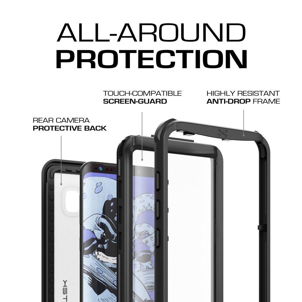 Galaxy S8 Plus Waterproof Case, Ghostek Nautical Series (Black) | Slim Underwater Full Body Protection - PunkCase NZ