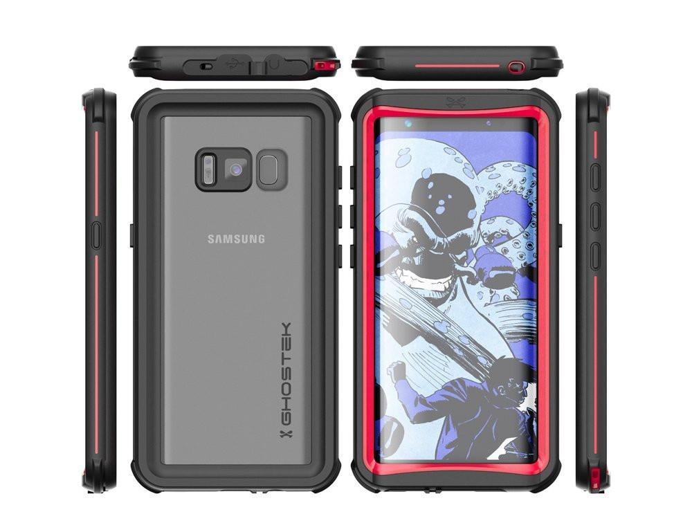 Galaxy S8 Plus Waterproof Case, Ghostek Nautical Series (Red) | Slim Underwater Full Body Protection - PunkCase NZ