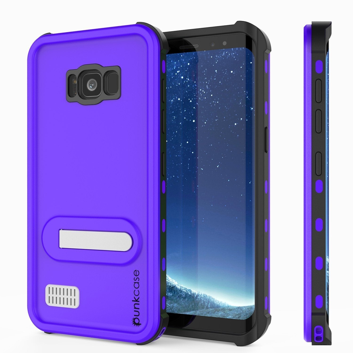 Galaxy S8 Plus Waterproof Case, Punkcase KickStud Purple Series [Slim Fit] [IP68 Certified] [Shockproof] [Snowproof] Armor Cover.