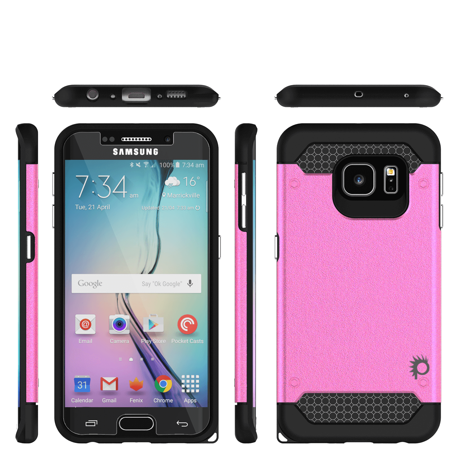 Galaxy s6 EDGE Case PunkCase Galactic Pink Series Slim Armor Soft Cover w/ Screen Protector - PunkCase NZ