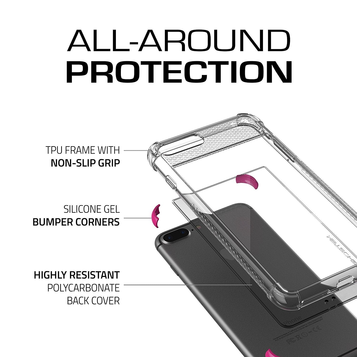 iPhone 7+ Plus Case, Ghostek Covert 2 Series for iPhone 7+ Plus Protective Case [ Pink] - PunkCase NZ