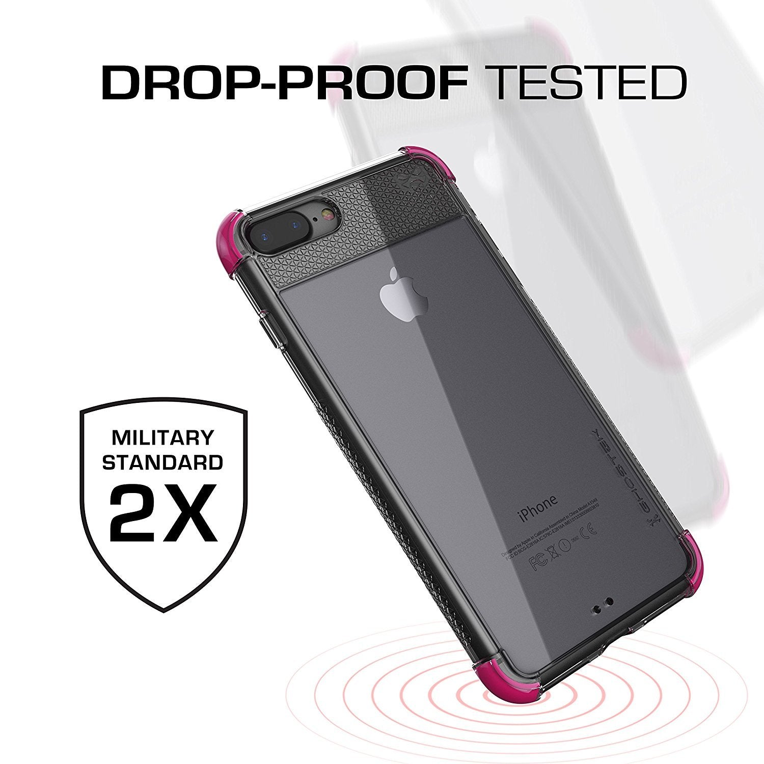 iPhone 7+ Plus Case, Ghostek Covert 2 Series for iPhone 7+ Plus Protective Case [ Pink] - PunkCase NZ
