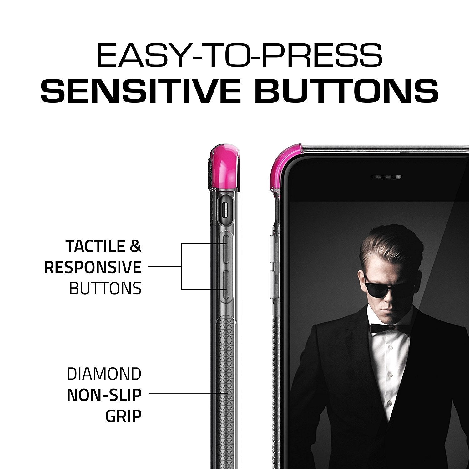 iPhone 7+ Plus Case, Ghostek Covert 2 Series for iPhone 7+ Plus Protective Case [ Pink] - PunkCase NZ