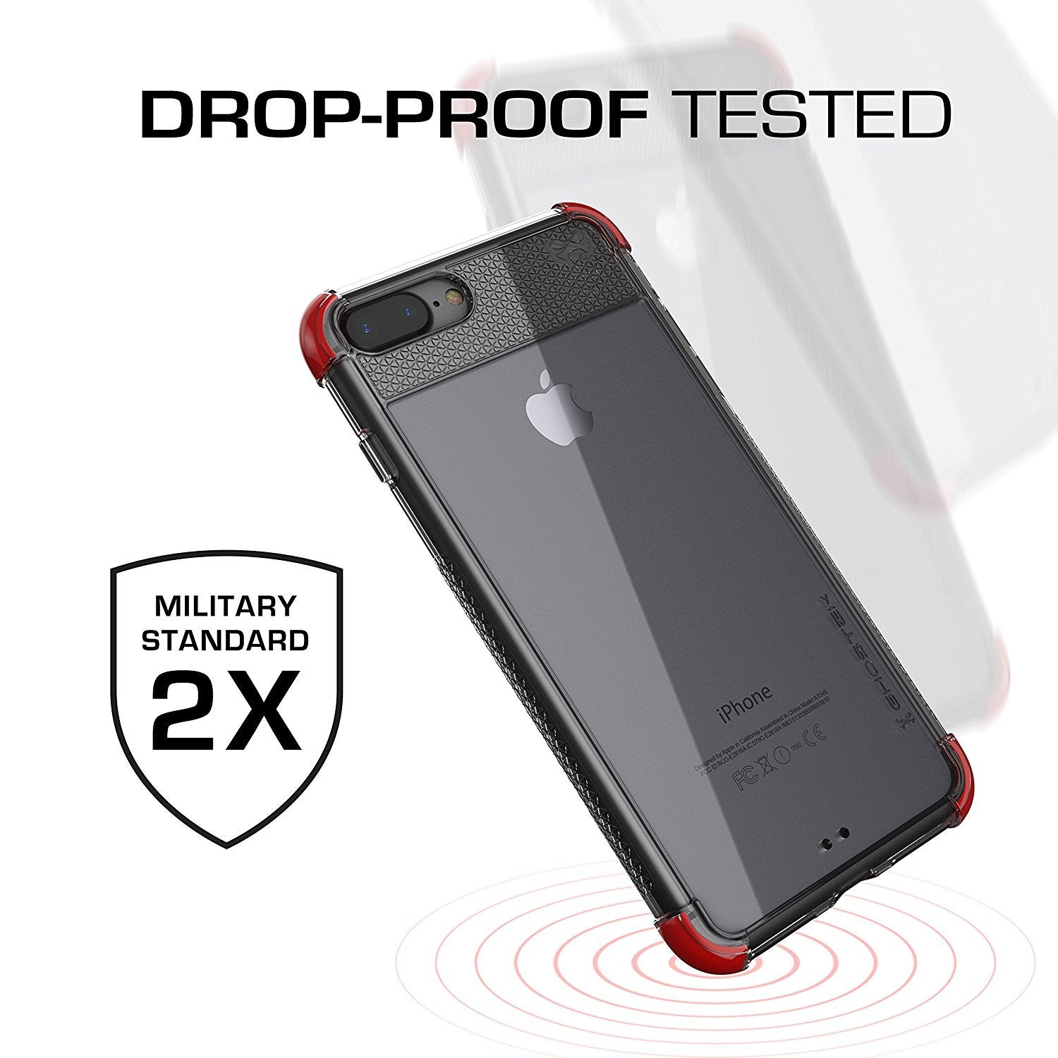 iPhone 7+ Plus Case, Ghostek Covert 2 Series for iPhone 7+ Plus Protective Case [ Red] - PunkCase NZ