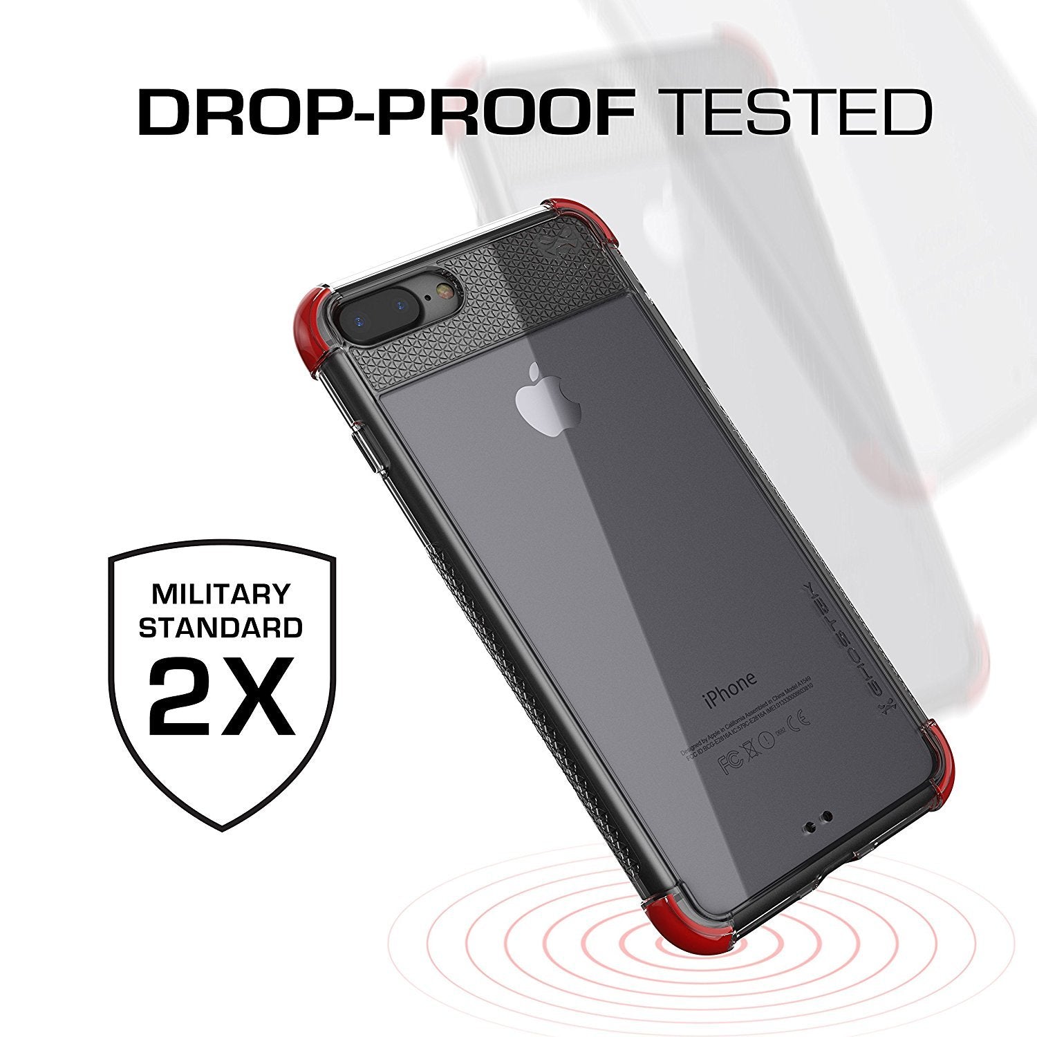 iPhone 8+ Plus Case, Ghostek Covert 2 Series for iPhone 8+ Plus Protective Case [ Red] - PunkCase NZ