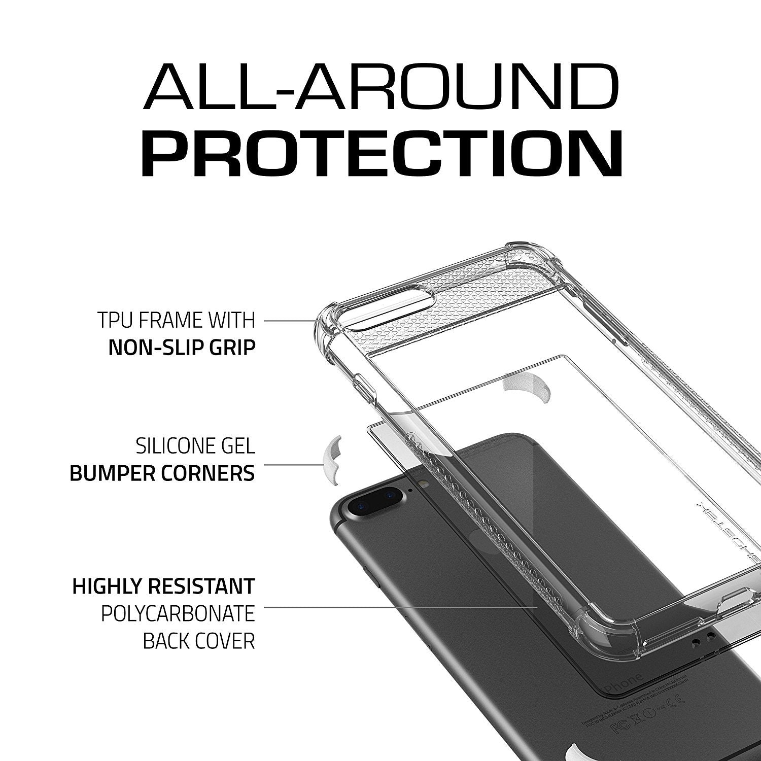 iPhone 8+ Plus Case, Ghostek Covert 2 Series for iPhone 8+ Plus Protective Case [ White] - PunkCase NZ