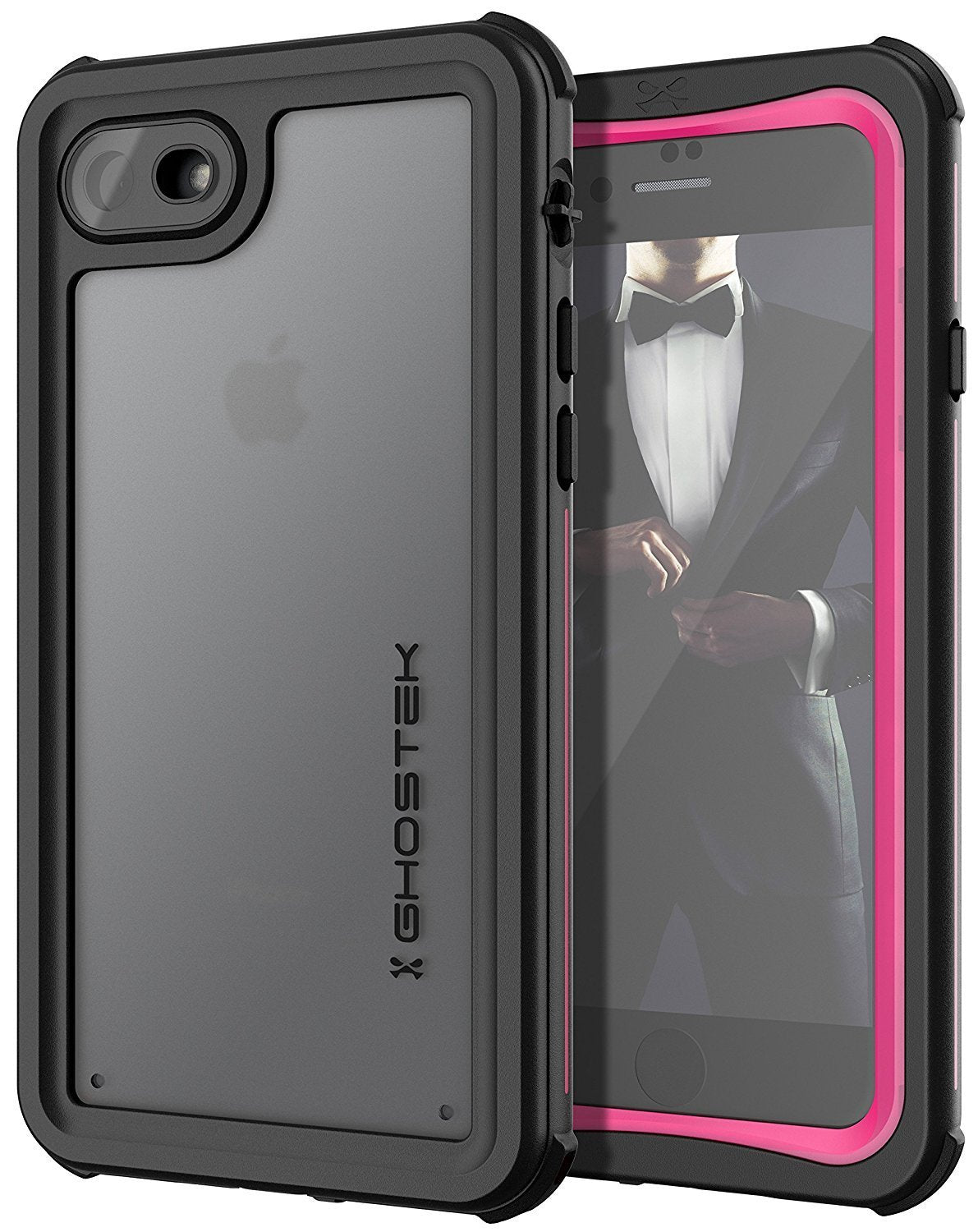 iPhone  7  Waterproof Case, Ghostek Nautical Series for iPhone  7  | Slim Underwater Protection | Adventure Duty | Ultra Fit | Swimming (Pink)