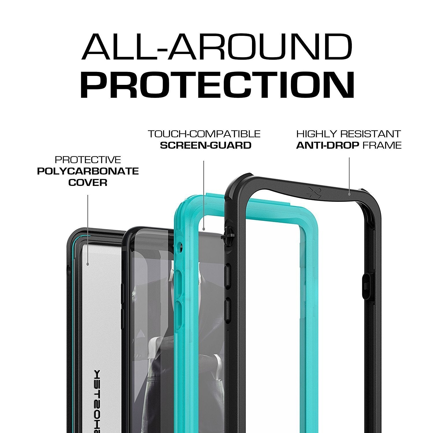 iPhone  7  Waterproof Case, Ghostek Nautical Series for iPhone  7  | Slim Underwater Protection | Adventure Duty | Ultra Fit | Swimming (Teal) - PunkCase NZ