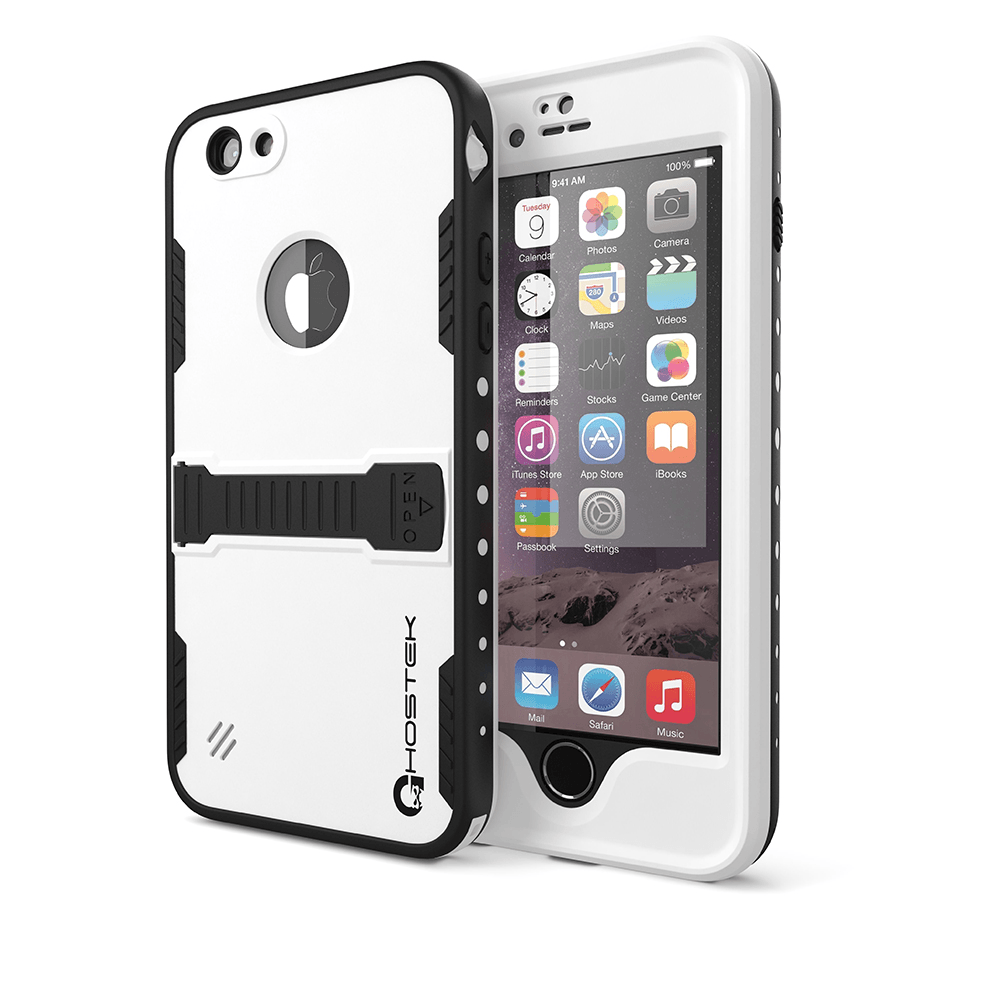 iphone-6-plus-waterproof-case-ghostek-atomic-white-apple-iphone-6-plus-waterproof-case-w-attached-screen-protector-lifetime-warranty-apple-iphone-6-plus-slim-fitted-waterproof-shock-proof-dust-proof-dirt-proof-snow-proof-cover-case-ghocas190