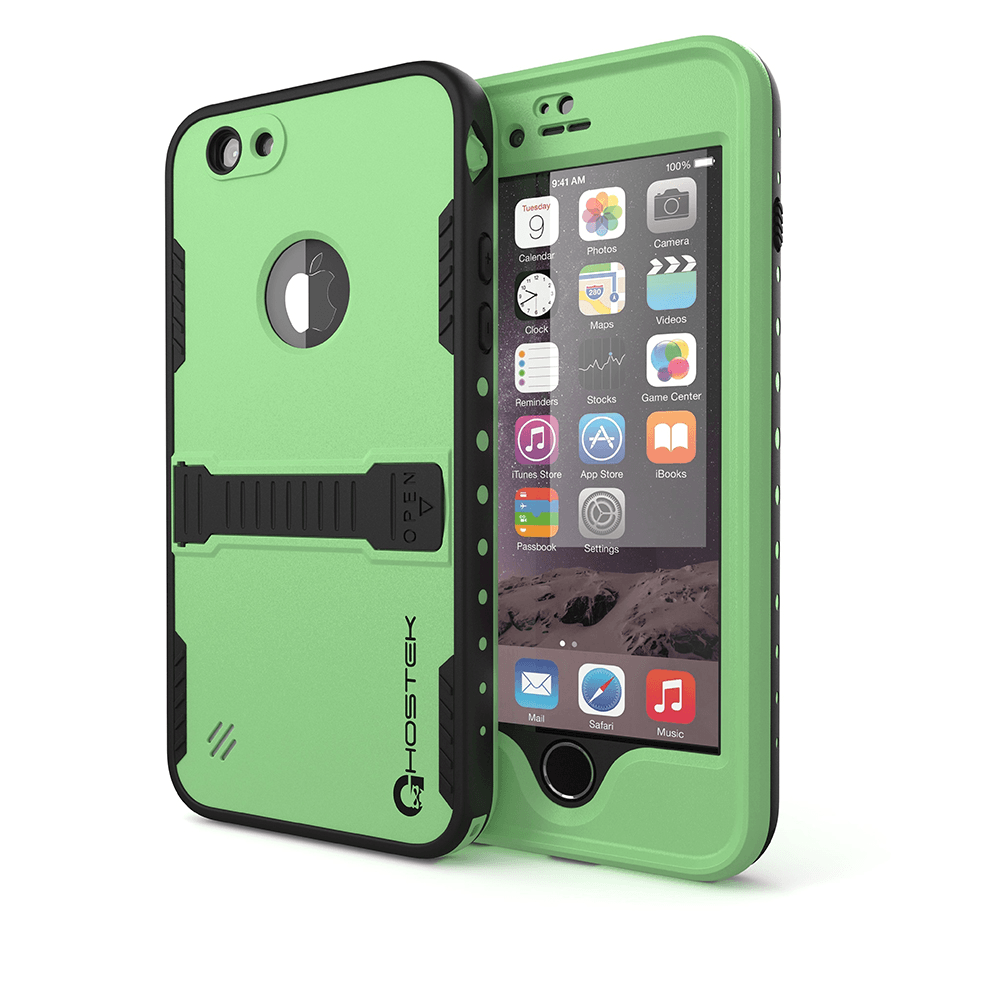 iphone-6-plus-waterproof-case-ghostek-atomic-green-apple-iphone-6-plus-waterproof-case-w-attached-screen-protector-lifetime-warranty-apple-iphone-6-plus-slim-fitted-waterproof-shock-proof-dust-proof-dirt-proof-snow-proof-cover-case-ghocas189