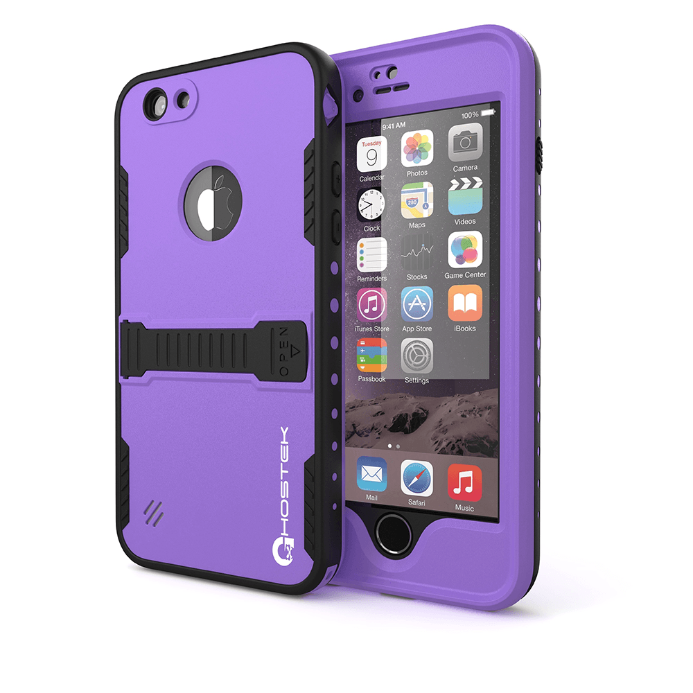 iPhone 6 Plus Waterproof Case Ghostek Atomic Purple w/ Attached Screen Protector - Lifetime Warranty