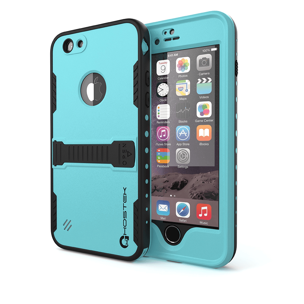 iPhone 6 Plus Waterproof Case, Ghostek Atomic Teal w/ Attached Screen Protector - Lifetime Warranty