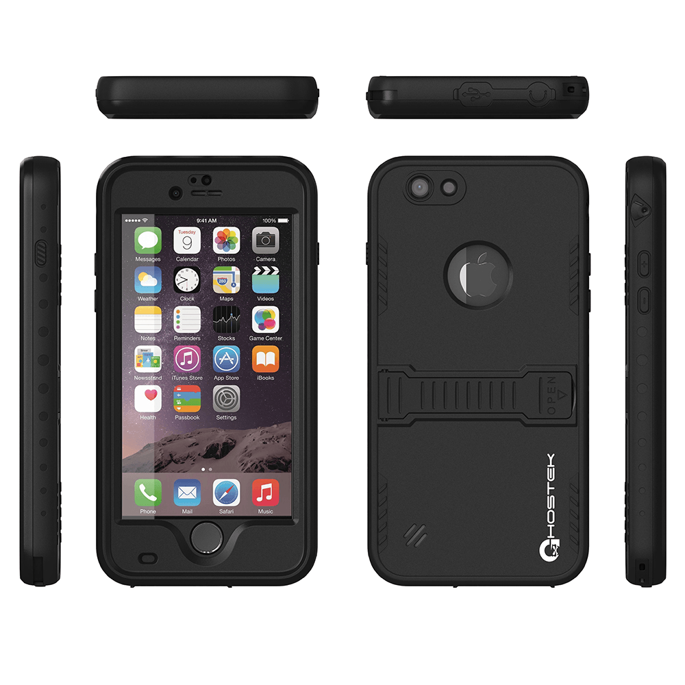 iphone-6-plus-waterproof-case-ghostek-atomic-black-apple-iphone-6-plus-waterproof-case-w-attached-screen-protector-lifetime-warranty-apple-iphone-6-plus-slim-fitted-waterproof-shock-proof-dust-proof-dirt-proof-snow-proof-cover-case-ghocas194