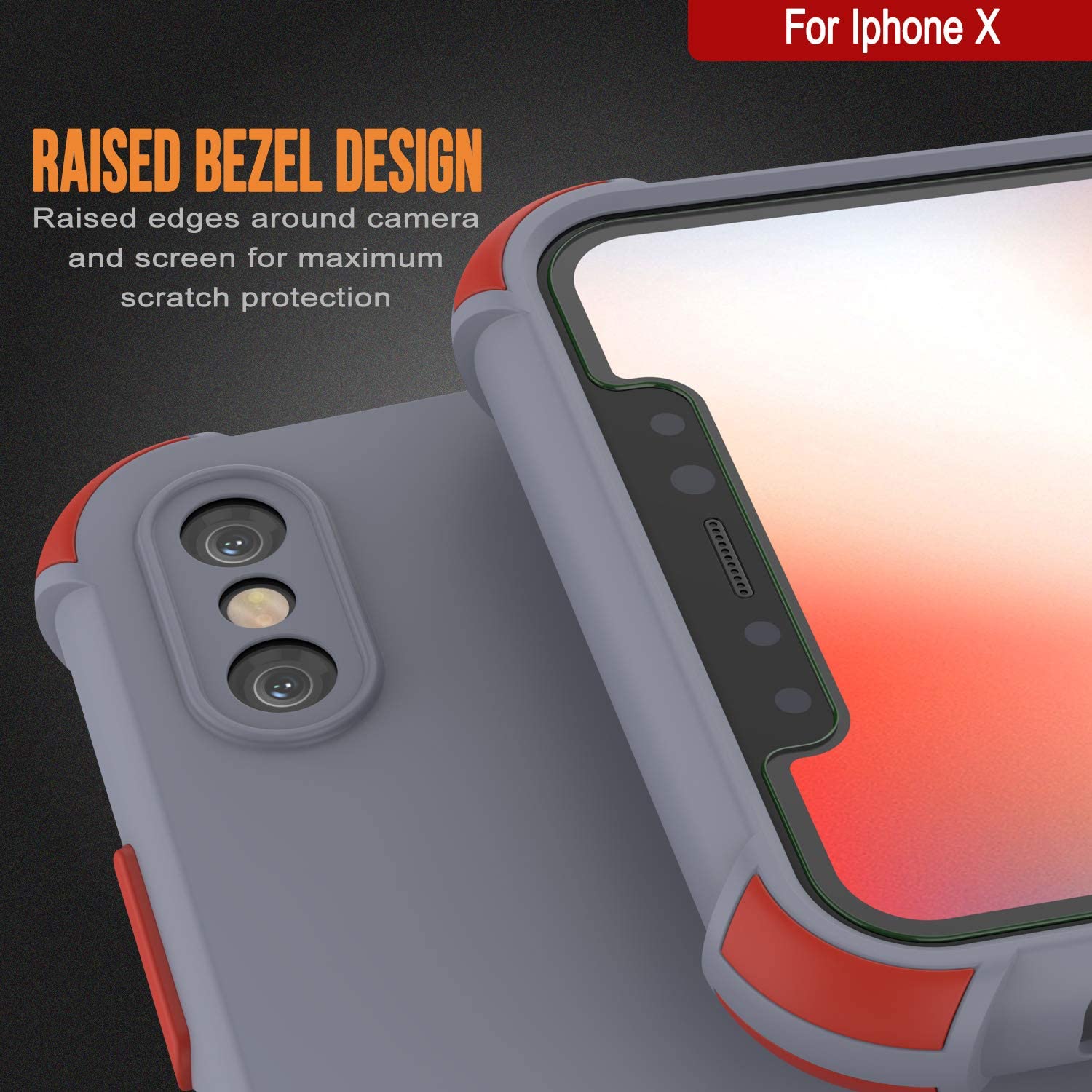 Punkcase Protective & Lightweight TPU Case [Sunshine Series] for iPhone X [Grey]