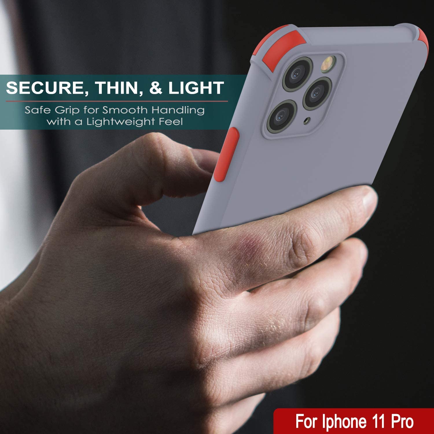 Punkcase Protective & Lightweight TPU Case [Sunshine Series] for iPhone 11 Pro [Grey]