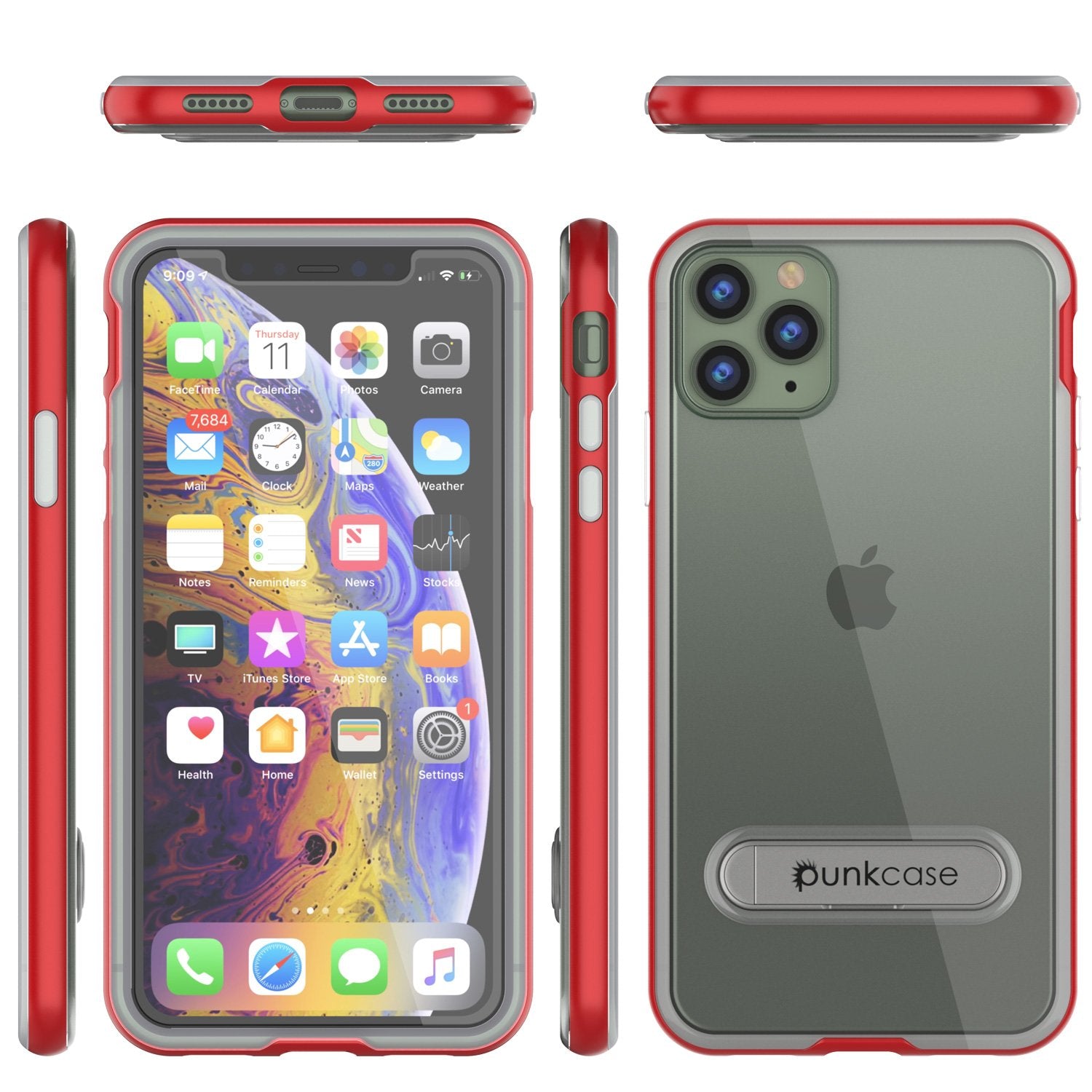 iPhone 12 Pro Max Case, PUNKcase [LUCID 3.0 Series] [Slim Fit] Protective Cover w/ Integrated Screen Protector [Red]