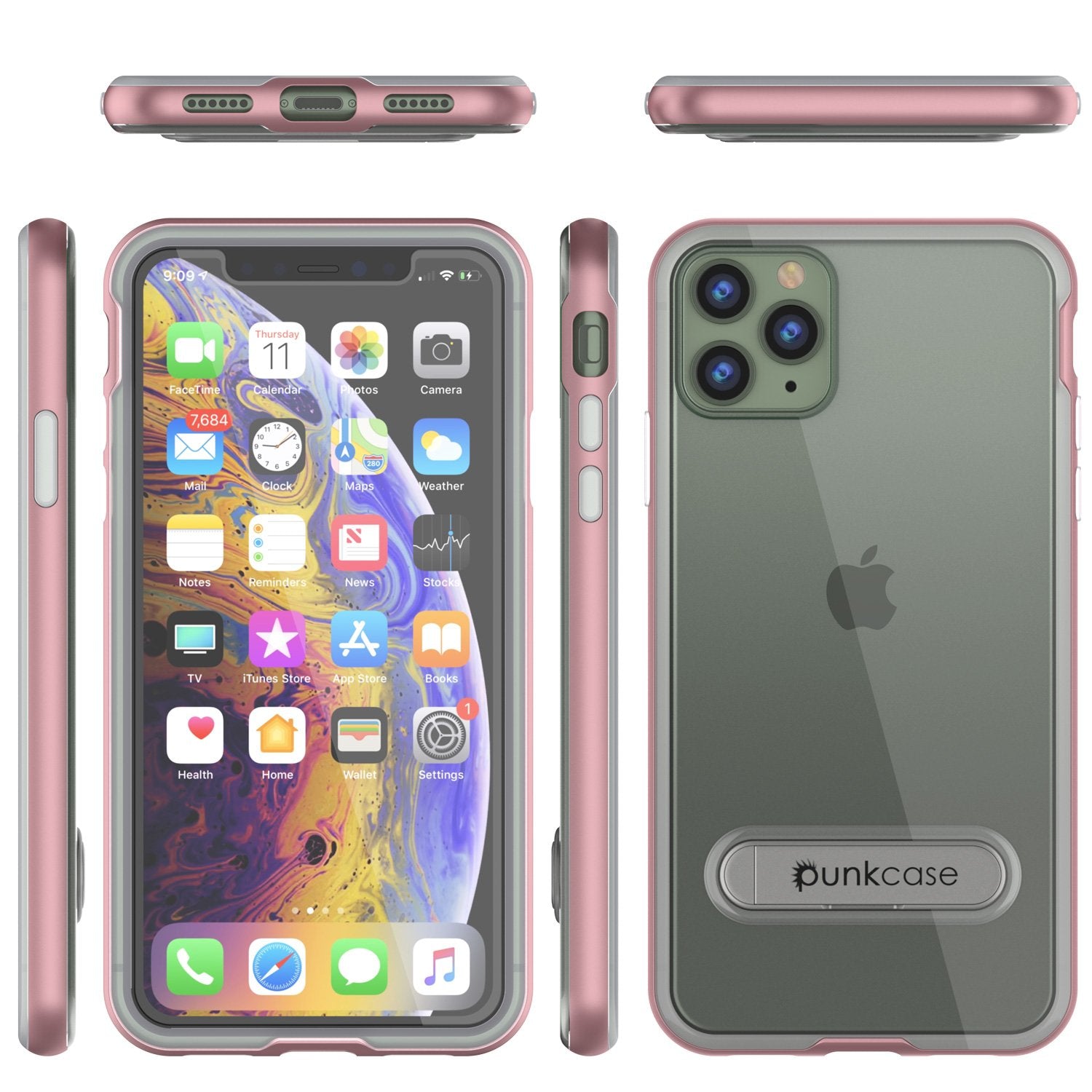 iPhone 12 Pro Case, PUNKcase [LUCID 3.0 Series] [Slim Fit] Protective Cover w/ Integrated Screen Protector [Rose Gold]