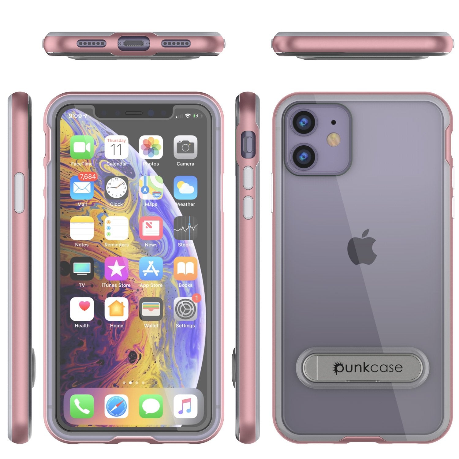 iPhone 12 Case, PUNKcase [LUCID 3.0 Series] [Slim Fit] Protective Cover w/ Integrated Screen Protector [Rose Gold]