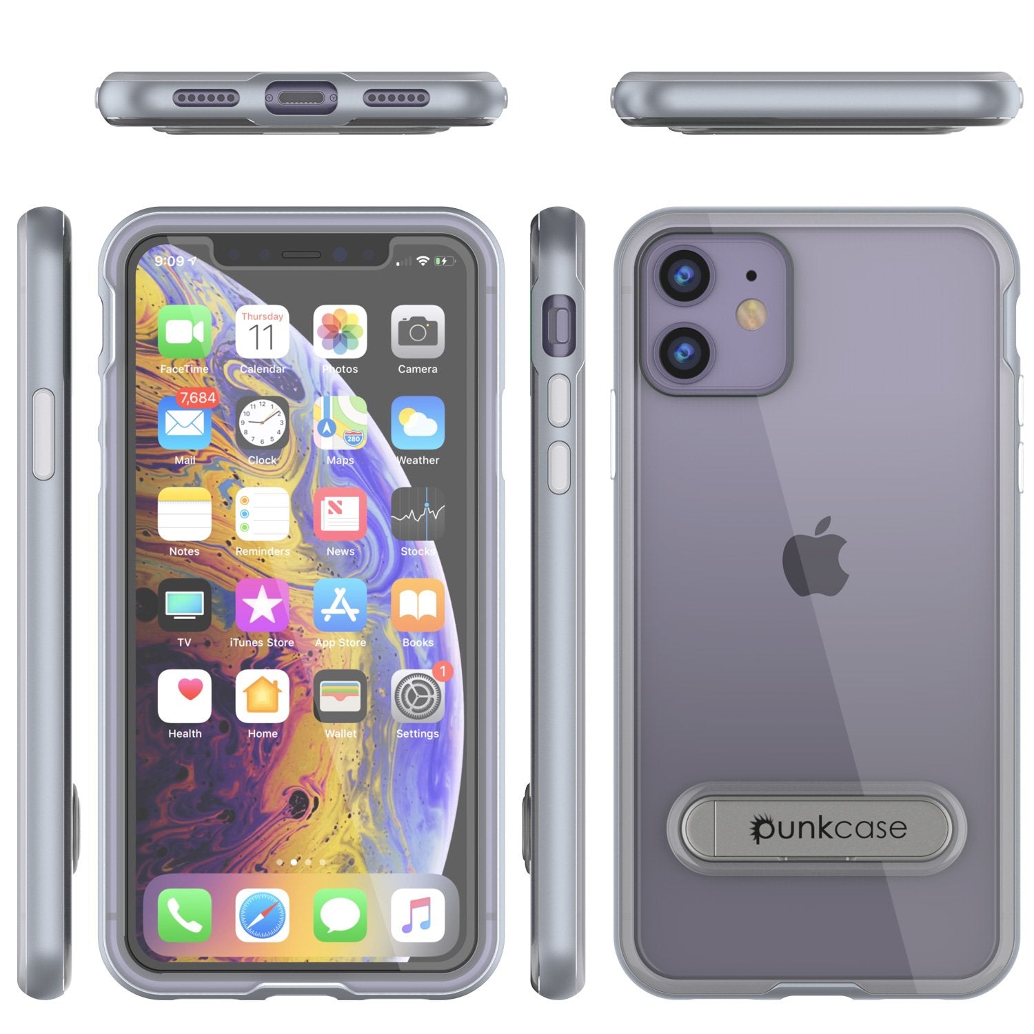 iPhone 12 Case, PUNKcase [LUCID 3.0 Series] [Slim Fit] Protective Cover w/ Integrated Screen Protector [Silver]