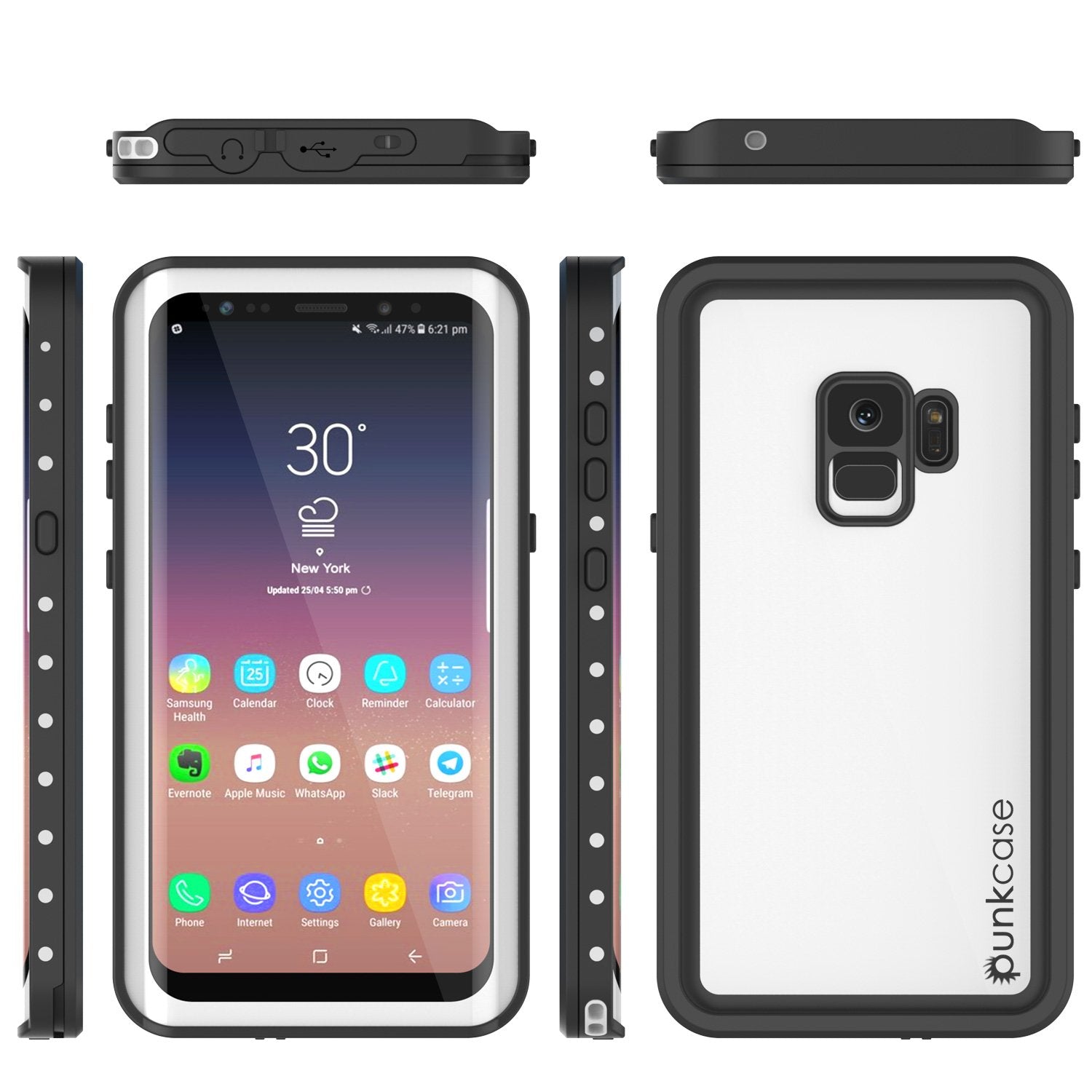 Galaxy S9 Waterproof Case, Punkcase StudStar White Thin 6.6ft Underwater IP68 Shock/Snow Proof - PunkCase NZ