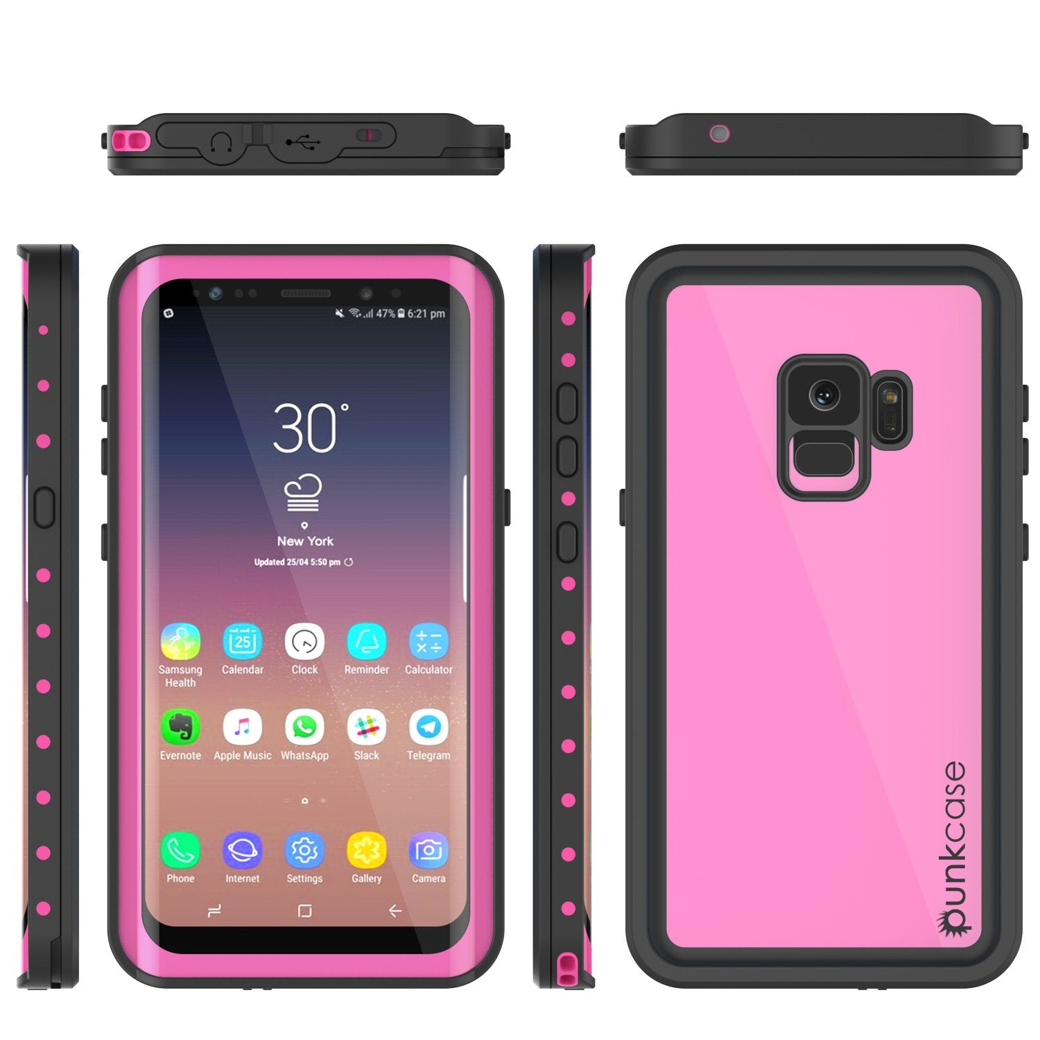 Galaxy S9 Waterproof Case PunkCase StudStar Pink Thin 6.6ft Underwater IP68 Shock/Snow Proof - PunkCase NZ