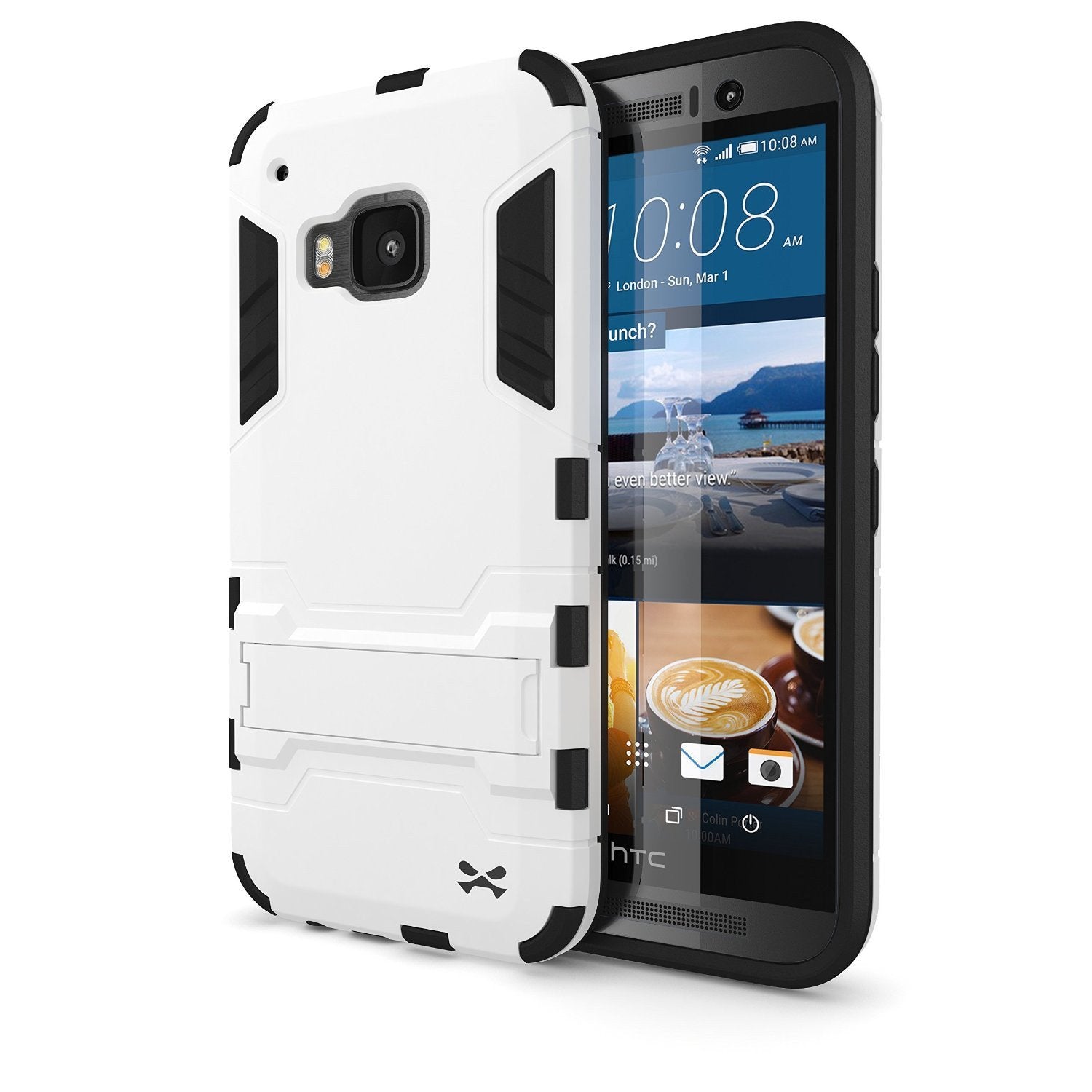 HTC One M9 Case, Ghostek Armadillo 2.0 White Case w/ M9 Tempered Glass  | Lifetime Warranty